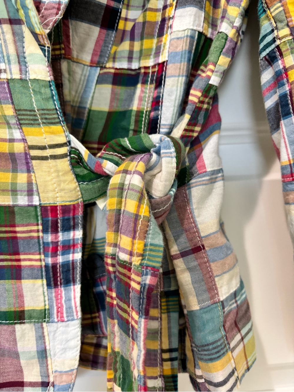 J. Crew Sz 8 Cotton Cropped Madras Tie Jacket Blazer Preppy Coastal Style EUC - Picture 2 of 9